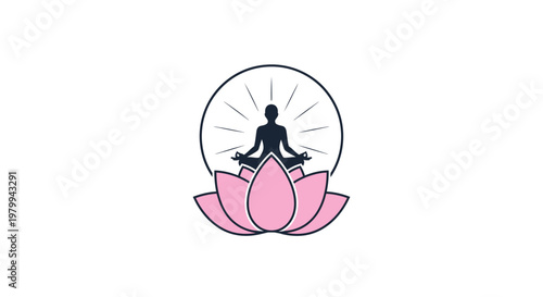 Person meditating in lotus position.