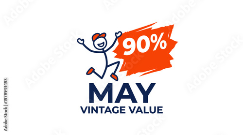May Vintage Value Discount Happy Character