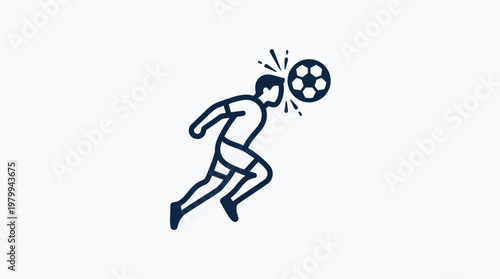 Soccer Player Heading the Ball Icon