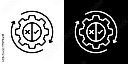Automation Icon Set Vector Collection Isolated In Black And White