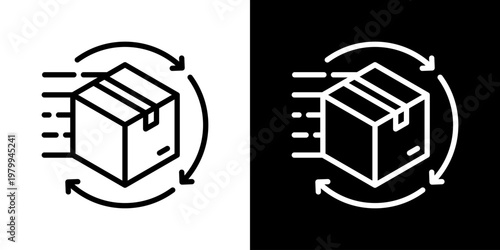 Delivery Icon Set Vector Collection Isolated In Black And White