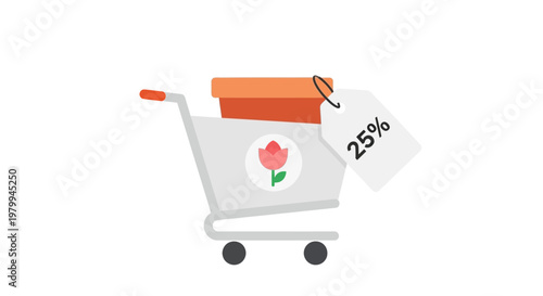 Shopping cart with discount coupon.