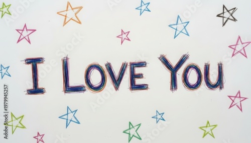 Colorful i love you message with stars for romantic occasions