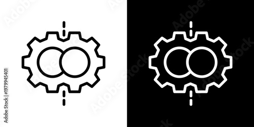 Combine Icon Set Vector Collection Isolated In Black And White