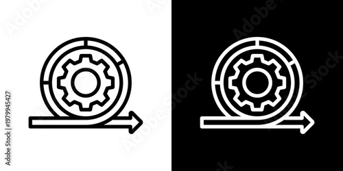 Agile Icon Set Vector Collection Isolated In Black And White