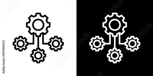 Framework Icon Set Vector Collection Isolated In Black And White