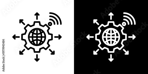 Deployment Icon Set Vector Collection Isolated In Black And White
