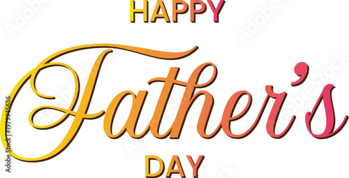 Happy father's day colorful typography greeting card