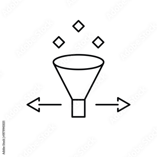 Data Cleaning Icon – Data Filtering and Processing Line Icon
