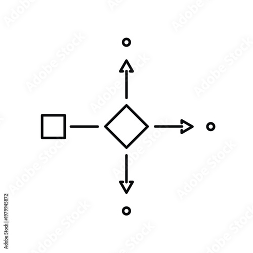 Decision Branching Icon – Logic Flow and Decision Tree Line Icon
