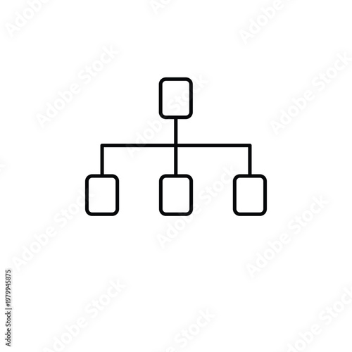 Data Structure Icon – Hierarchical Data Organization Line Icon
