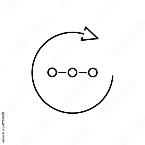 Training Loop Icon – Machine Learning Iteration Cycle Line Icon
