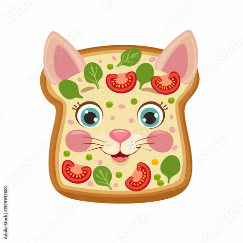 Katzen-Gesicht aus Toast