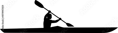 Kayaking Silhouette Icon Vector Art