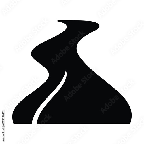 A winding road ahead symbolizing journey, path, and the unknown future