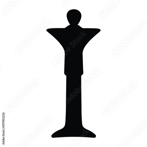 Silhouette of an abstract stylized figure on a white isolated background