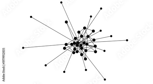 Abstract network of interconnected dots and lines symbolizing data connections and complex relationships
