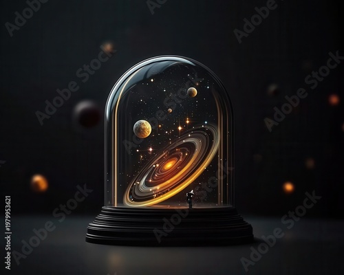 Wallpaper Mural Solar system inside a giant crystal prism, light refractions forming rainbows Torontodigital.ca