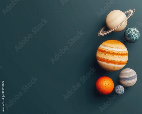 Wallpaper Mural Artistic crosssection of the solar system s orbits in minimalist style Torontodigital.ca