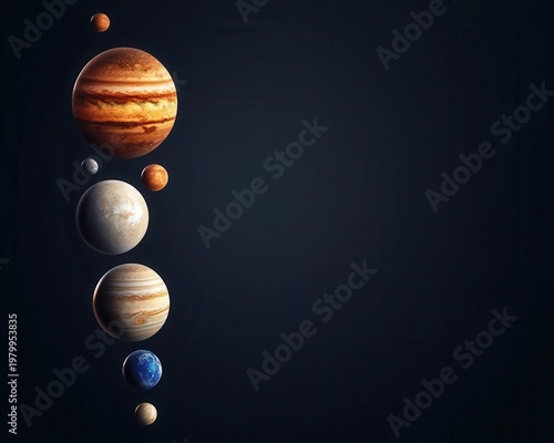 Wallpaper Mural Solar system as floating puzzle pieces slowly connecting, conceptual unity Torontodigital.ca