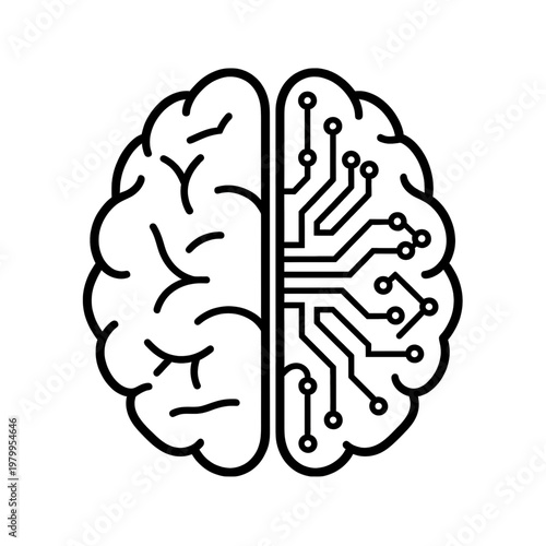 Brain Hemispheres as Line Icon