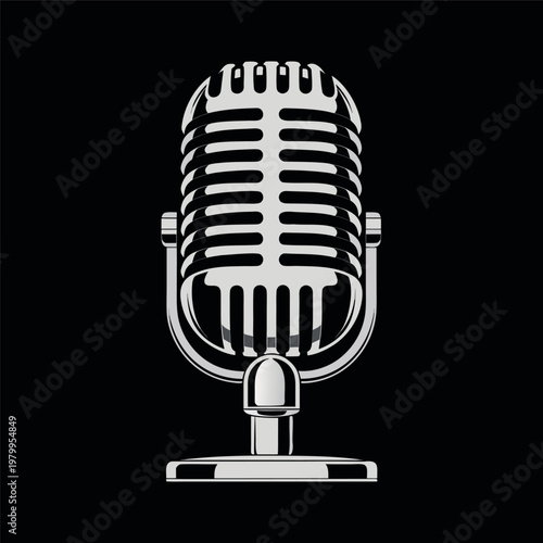 microphone surrounded by swirling musical notes