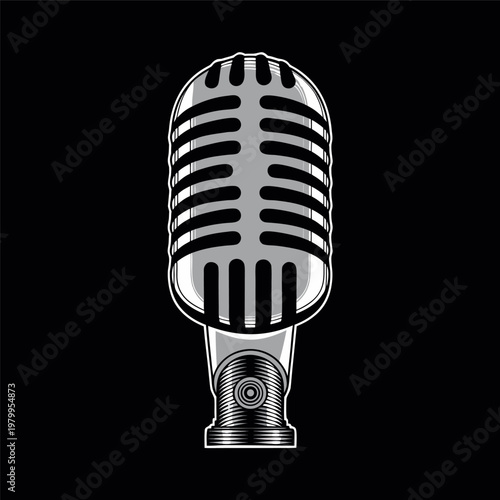 microphone surrounded by swirling musical notes