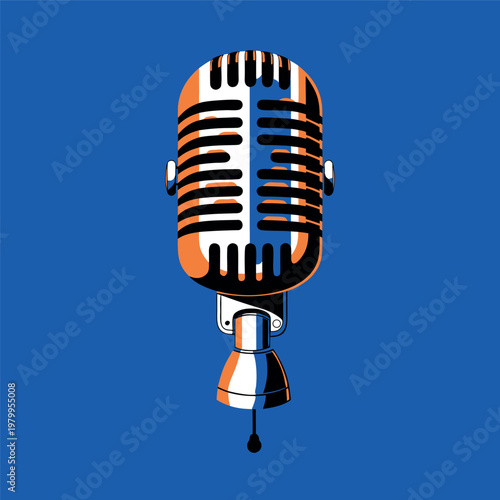 microphone surrounded by swirling musical notes