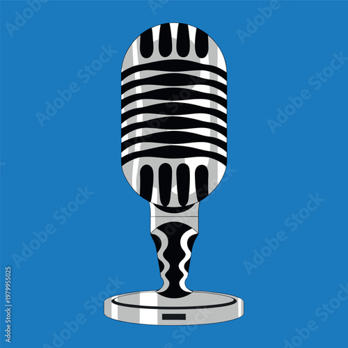 microphone surrounded by swirling musical notes