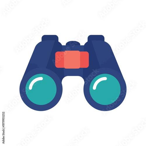 Binoculars flat icon vector illustration isolated on white background for travel and adventure design