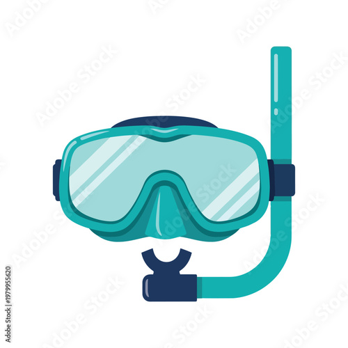 Snorkel mask vector illustration for summer water sports and diving equipment design
