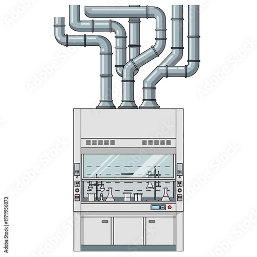 Modern Laboratory Fume Hood with Ventilation System