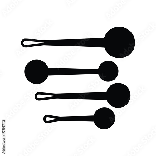 Four black hairpins with circular ends and loop closures on white background
