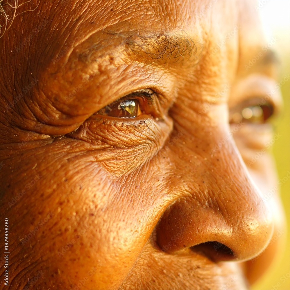 Fototapeta premium Close-up of a 50-year-old african american woman's face