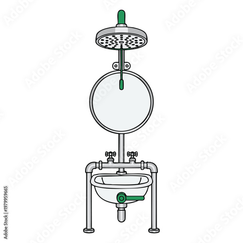 Combined safety shower and eyewash station fixture.