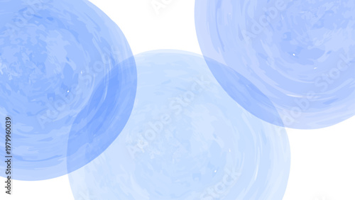 夏の涼しさを表現した青色水彩円形抽象背景テクスチャ素材