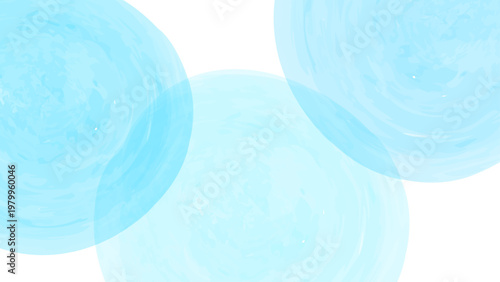 夏の涼しさを表現した青色水彩円形抽象背景テクスチャ素材