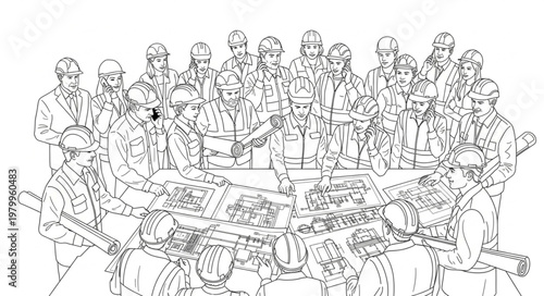 Illustration of a group of soldiers in a meeting around a table.