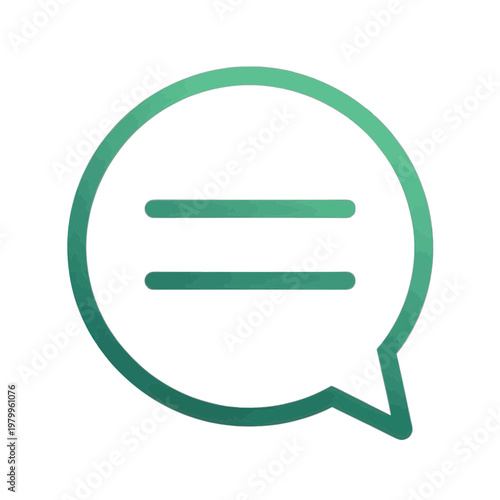 Green Chat Bubble Vector Icon with Text