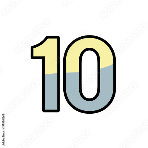 Number 10 Vector Icon with Gradient