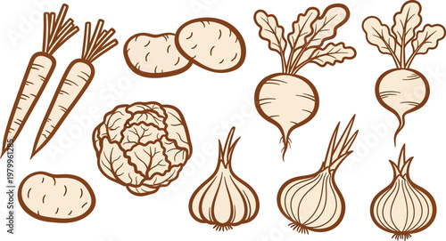 Watercolor vegetable collection a rustic farm fresh illustration