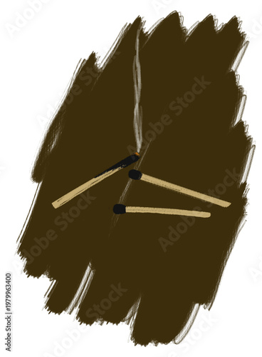 smoking matches, illustration on a white background