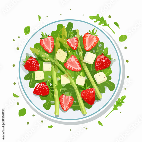 Spargelsalat mit Erdbeeren