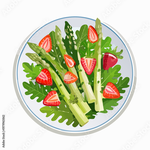 Spargelsalat mit Erdbeeren