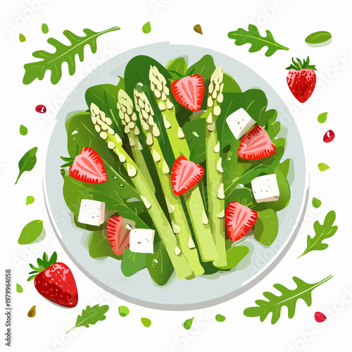 Spargelsalat mit Erdbeeren