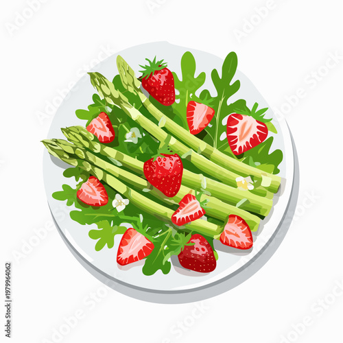 Spargelsalat mit Erdbeeren