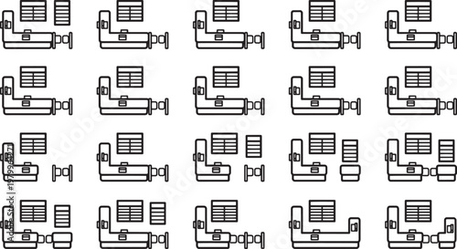 Architectural Top-Down View - Furniture and Layout Designs, Offering Diverse Interior Layouts with Furniture Arrangements. 