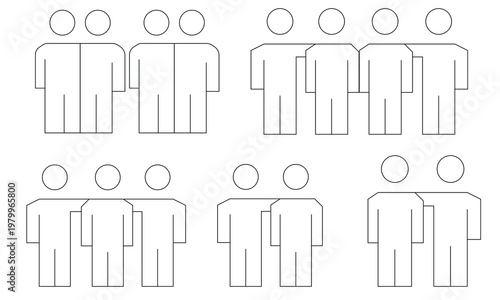 Friendship Icon vector Collection, man icon set. love, care. friends for ever. 