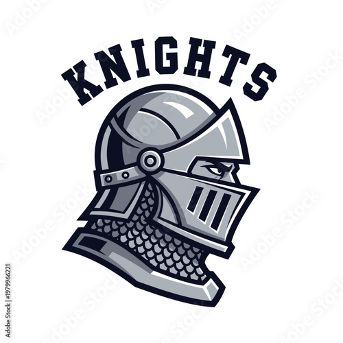 Knights Helmet Logo with Knights Text.