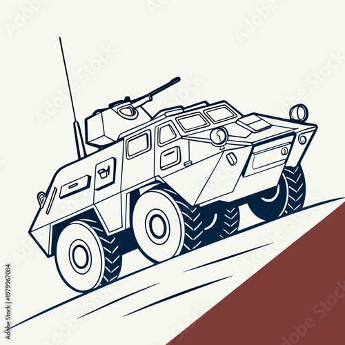 Military armored personnel carrier vehicle